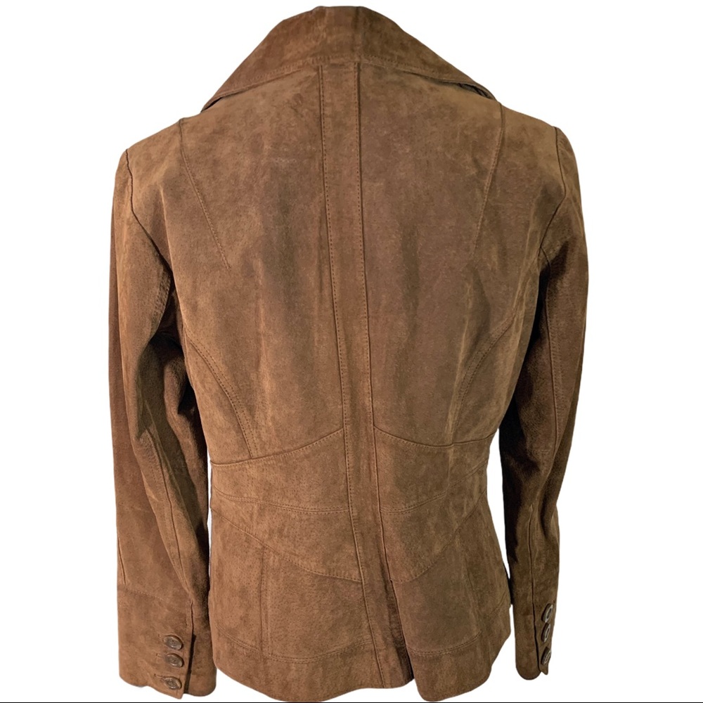 Wilson Suede Leather Brown Tailored Coat Large - Picture 7 of 10
